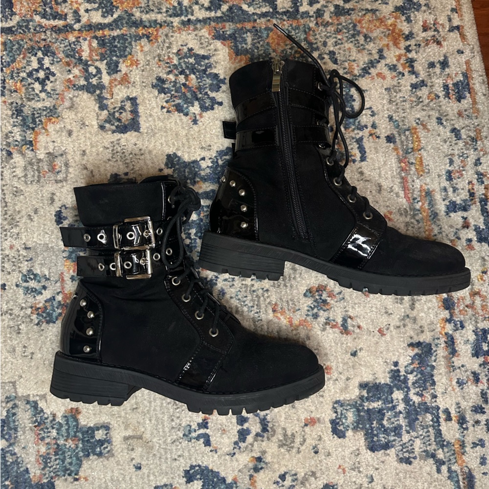Fleece Interior Combat Boots